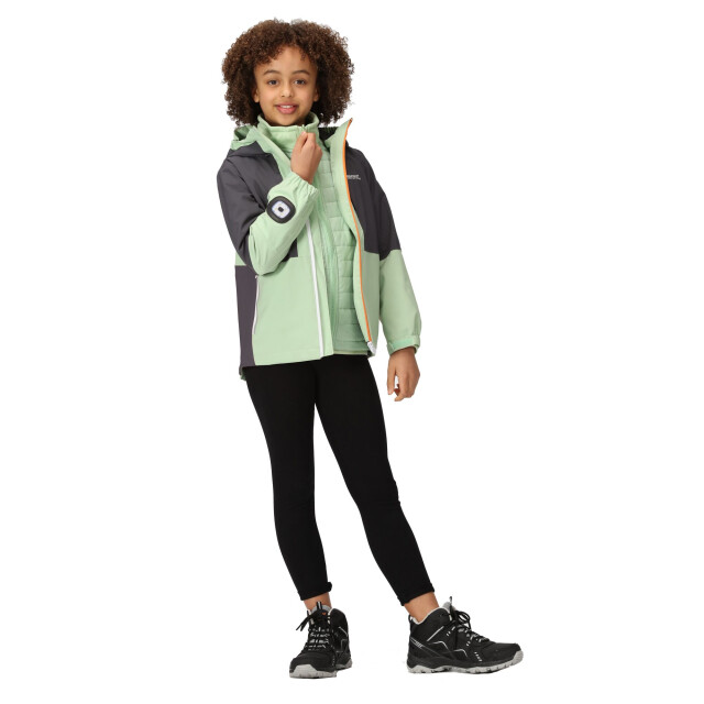 Regatta Hydrate viii 3 in 1 waterdichte jas voor kinderen/kinderen UTRG9316_quietgreensealgrey large