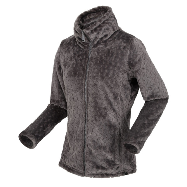 Regatta Dames heloise wavy fleece full zip fleecejack UTRG9272_darkgrey large