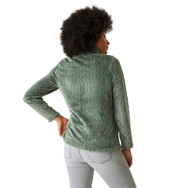 Regatta Dames heloise wavy fleece full zip fleecejack UTRG9272_darkestforestgreen large