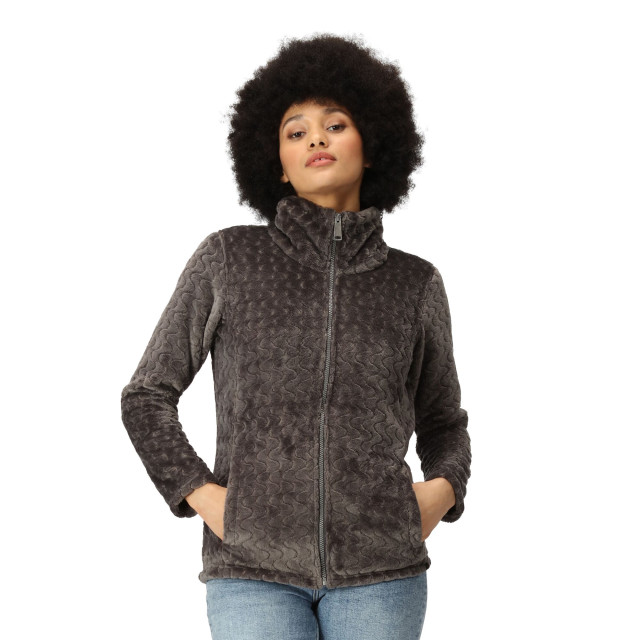 Regatta Dames heloise wavy fleece full zip fleecejack UTRG9272_darkgrey large