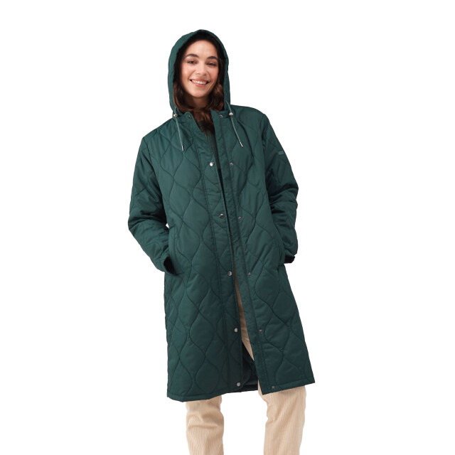 Regatta Dames jaycee gewatteerd jack met capuchon UTRG9211_darkestsprucedarkforestgreen large