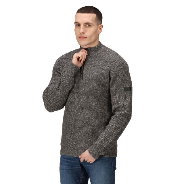 Regatta Heren marl gebreid sweatshirt met ritssluiting UTRG9181_darkgrey large