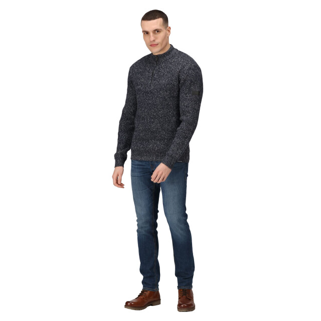 Regatta Heren solomon marl gebreid sweatshirt met ritssluiting UTRG9181_navy large