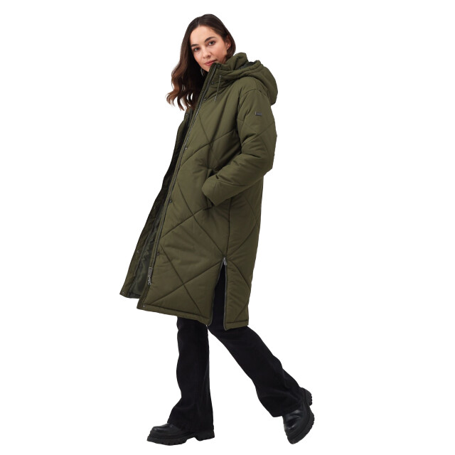 Regatta Dames cambrie gewatteerde longline jas UTRG9114_darkkhaki large