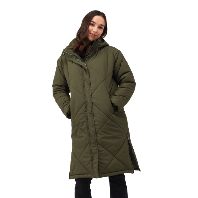 Regatta Dames cambrie gewatteerde longline jas UTRG9114_darkkhaki large