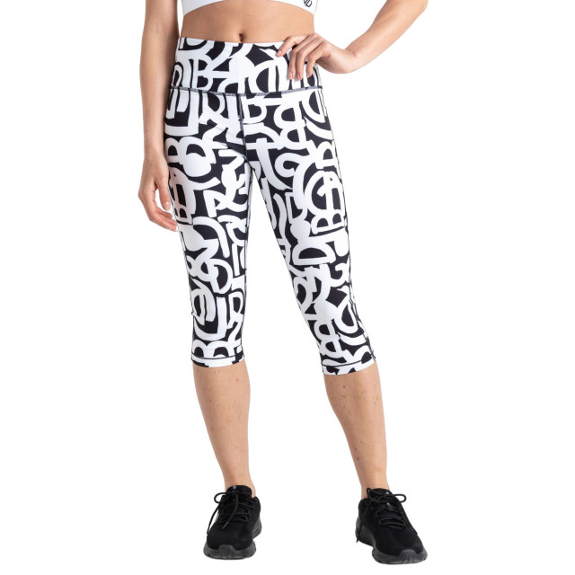 Dare2b Dames influential graffiti 3/4 legging UTRG9070_blackwhite large