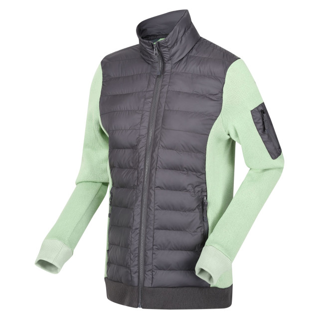 Regatta Dames colliston colour block baffled fleecejack UTRG9028_sealgreyquietgreen large