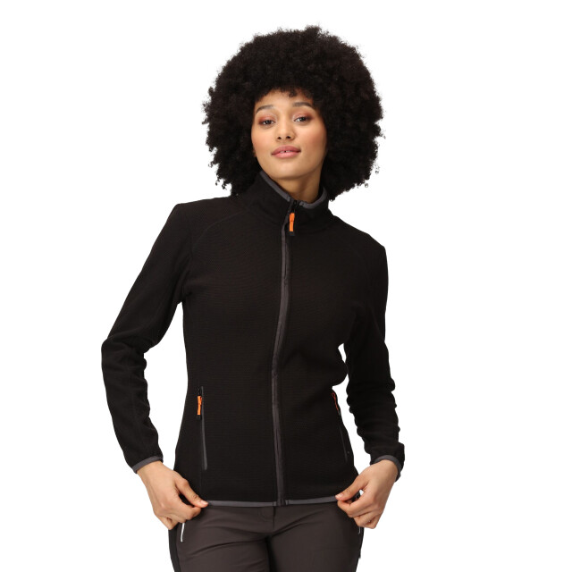 Regatta Dames kinwood full zip fleecejack UTRG9020_blacksealgrey large