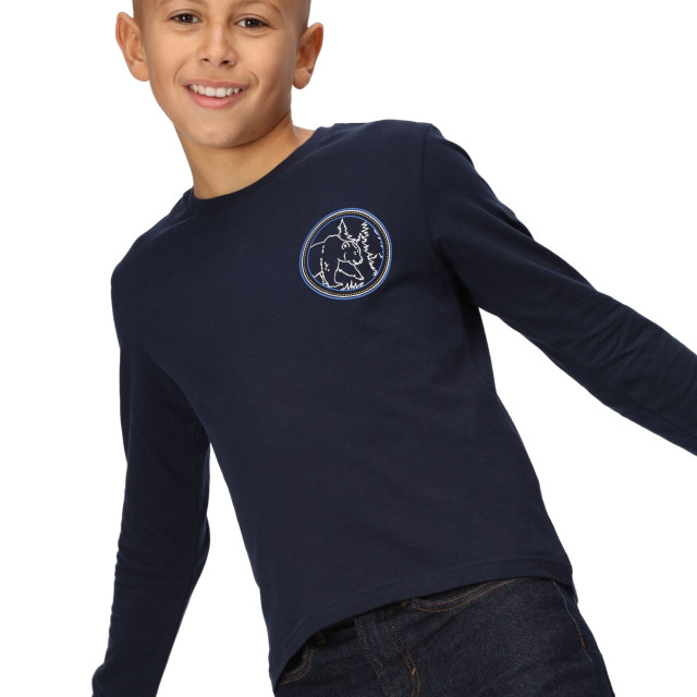 Regatta Kinderen/kinderen wenbie iii mountain t-shirt met lange mouwen UTRG8807_navy large