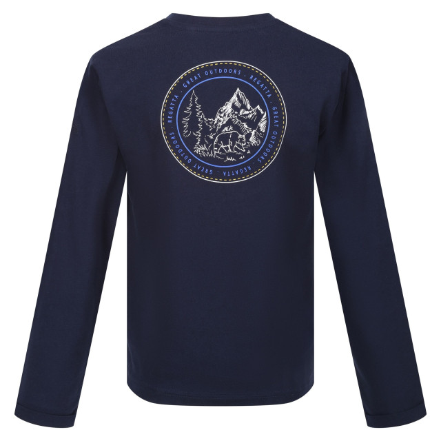 Regatta Kinderen/kinderen wenbie iii mountain t-shirt met lange mouwen UTRG8807_navy large