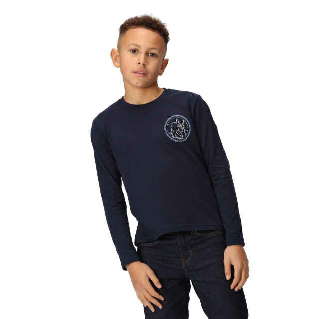 Regatta Kinderen/kinderen wenbie iii mountain t-shirt met lange mouwen UTRG8807_navy large