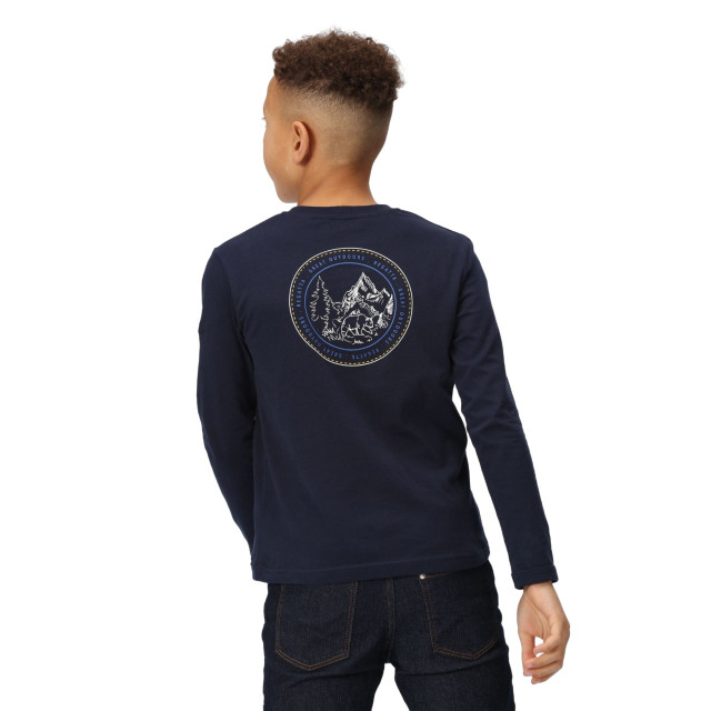 Regatta Kinderen/kinderen wenbie iii mountain t-shirt met lange mouwen UTRG8807_navy large