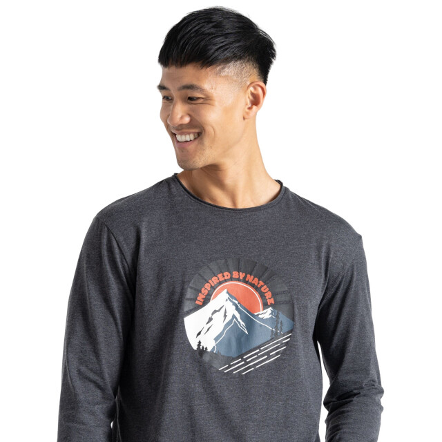 Regatta Heren stomping marl t-shirt met lange mouwen UTRG8774_charcoalgreymarl large