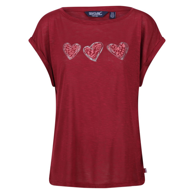 Regatta Dames roselynn harten t-shirt UTRG9501_cabernet large