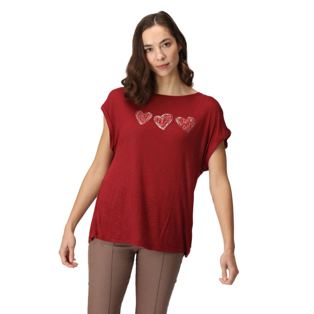 Regatta Dames roselynn harten t-shirt UTRG9501_cabernet large