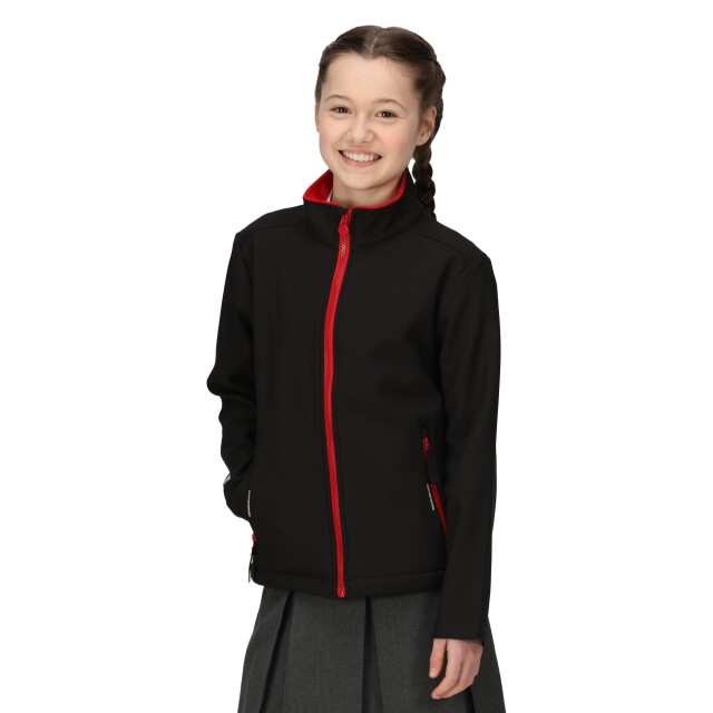 Regatta Kinder/kids ablaze 2 layer soft shell jas UTRG9534_blackclassicred large