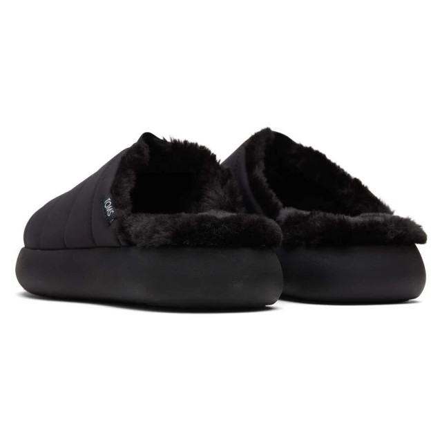 Toms Alpargata mallow mule 10018968 black 2 repreve matte woven/faux fur 10018968 large