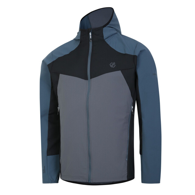 Dare2b Heren latitudinal soft shell jas met capuchon UTRG8713_orionblackdarkstormgrey large