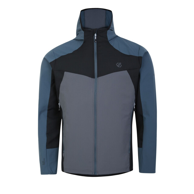 Dare2b Heren latitudinal soft shell jas met capuchon UTRG8713_orionblackdarkstormgrey large