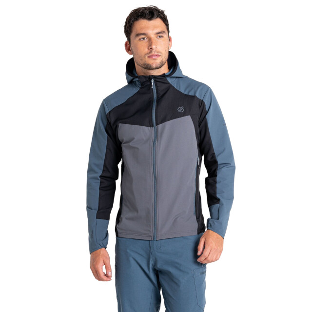 Dare2b Heren latitudinal soft shell jas met capuchon UTRG8713_orionblackdarkstormgrey large