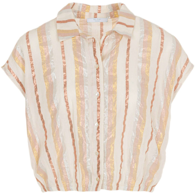 By-Bar Amsterdam Bieke gloss stripe blouse pastel gloss stripe 24112054-120 large