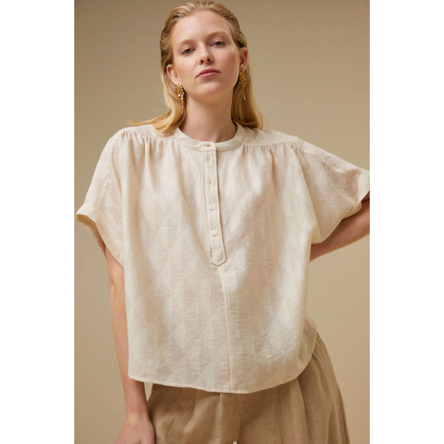 By-Bar Amsterdam Axel geo blouse chalk 24112006-018 large