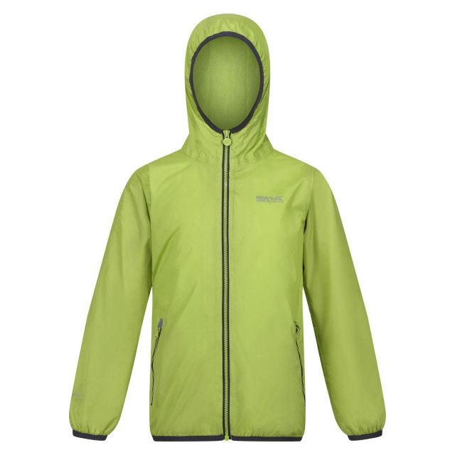 Regatta Groot buitenshuis kinderen/kinderen lever ii packaway rain jacket UTRG1885_greenalgae large