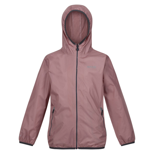 Regatta Groot buitenshuis kinderen/kinderen lever ii packaway rain jacket UTRG1885_duskyrose large