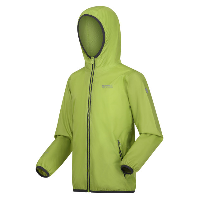 Regatta Groot buitenshuis kinderen/kinderen lever ii packaway rain jacket UTRG1885_greenalgae large