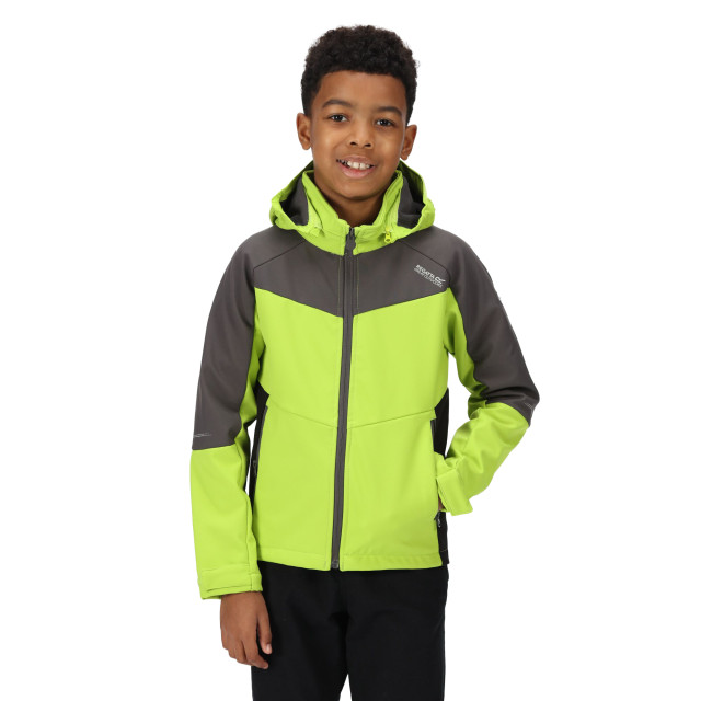 Regatta Childrens/kids eastcott ii soft shell jacket UTRG7991_brightkiwidarkgrey large