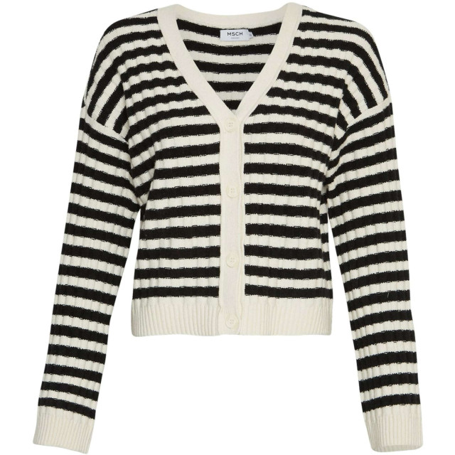 Moss Copenhagen Mschkitna cardigan stripe -black 18069-vanil ice black large