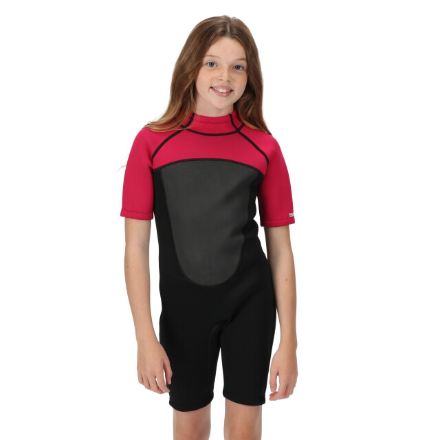 Regatta Kinder/kids kort wetsuit UTRG7321_blackduchesspink large