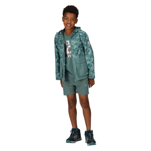 Regatta Hywell camouflage waterdichte jas voor kinderen/kinderen UTRG9259_seapine large
