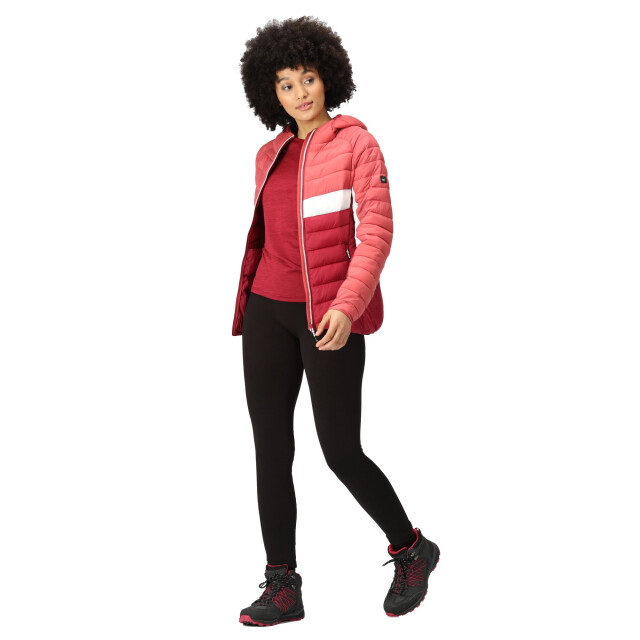 Regatta Dames harrock ii baffled hooded jacket UTRG9215_rumbaredmineralred large