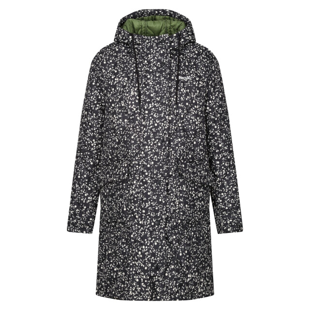 Regatta Dames orla kiely midi gewatteerd jack met all-over print UTRG9223_berrybubbleblack large