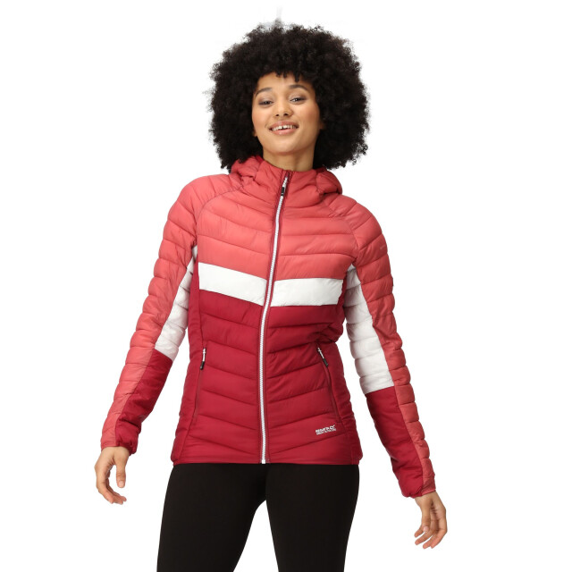 Regatta Dames harrock ii baffled hooded jacket UTRG9215_rumbaredmineralred large