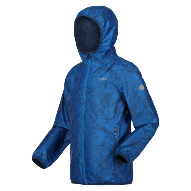 Regatta Waterdichte packaway-jas met hendelprint voor kinderen/kids UTRG9184_indigoblue large