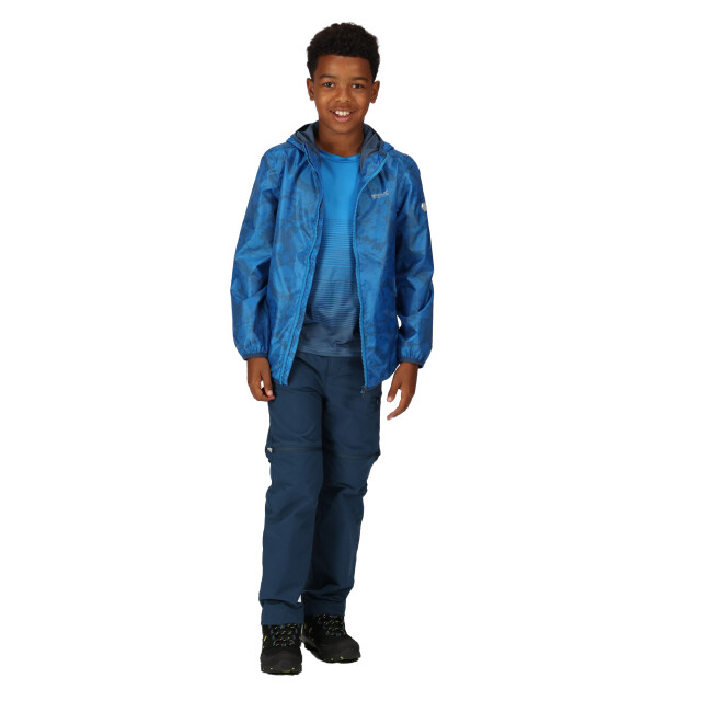 Regatta Waterdichte packaway-jas met hendelprint voor kinderen/kids UTRG9184_indigoblue large