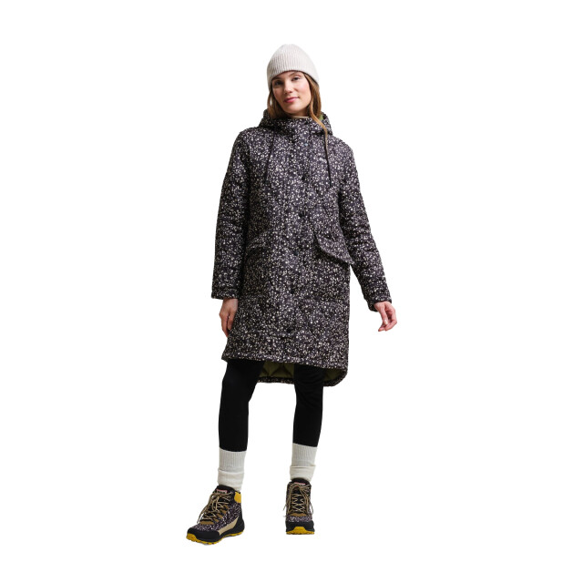 Regatta Dames orla kiely midi gewatteerd jack met all-over print UTRG9223_berrybubbleblack large