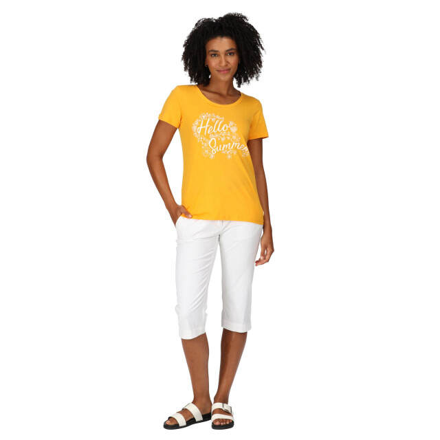 Regatta Dames filandra vii hallo zomer t-shirt UTRG9244_mangoyellow large