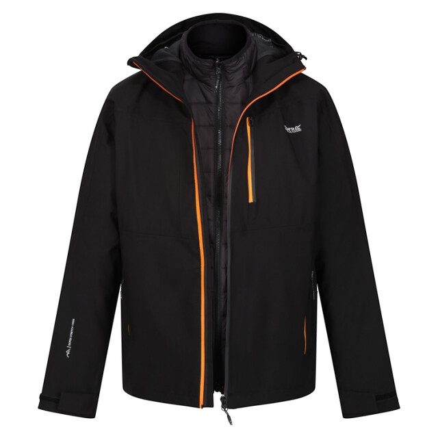 Regatta Heren wentwood viii 3 in 1 waterdichte jas UTRG9291_blackorangepepper large