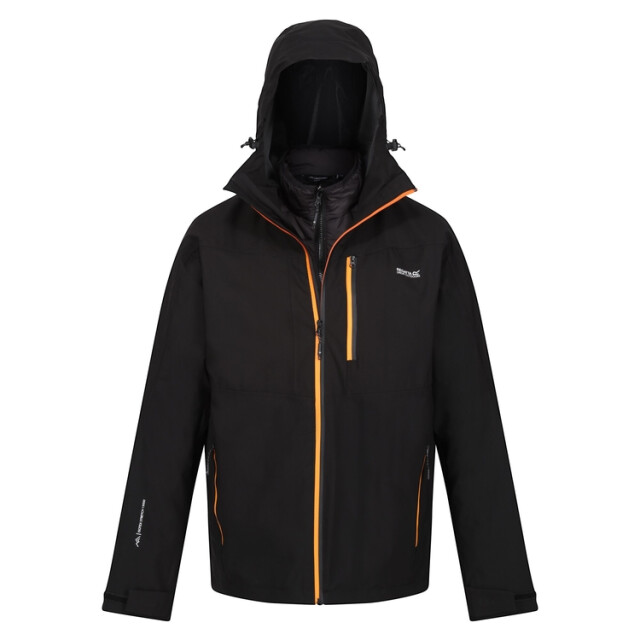 Regatta Heren wentwood viii 3 in 1 waterdichte jas UTRG9291_blackorangepepper large