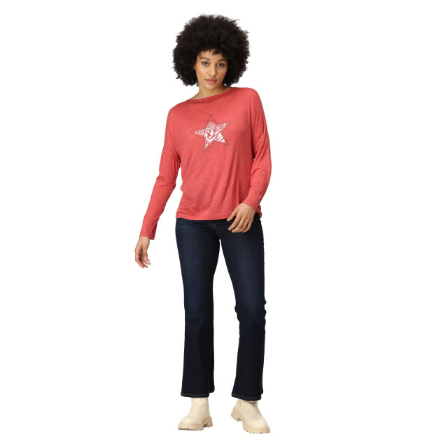 Regatta Dames carlene t-shirt met lange mouwen UTRG9308_mineralred large