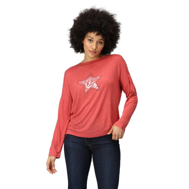 Regatta Dames carlene t-shirt met lange mouwen UTRG9308_mineralred large