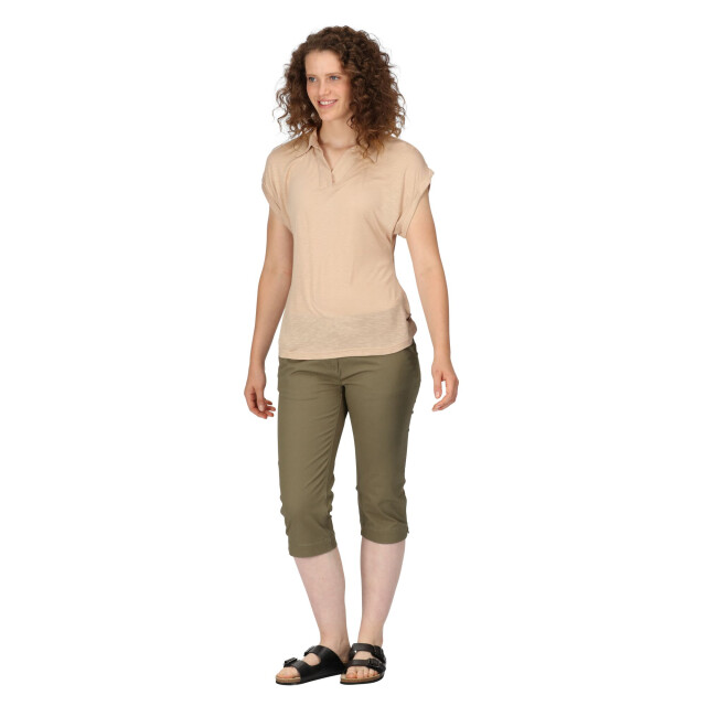 Regatta Dames lupine t-shirt met kraagje UTRG8971_sesame large