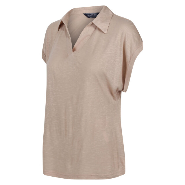 Regatta Dames lupine t-shirt met kraagje UTRG8971_sesame large