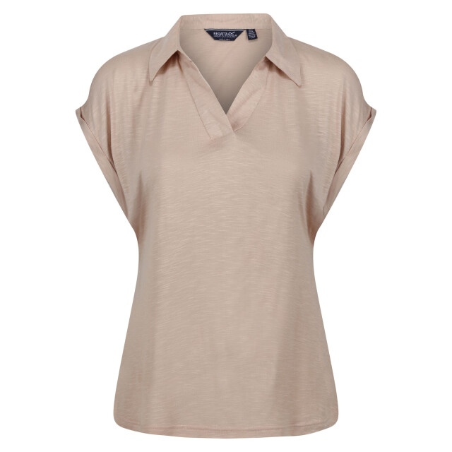 Regatta Dames lupine t-shirt met kraagje UTRG8971_sesame large
