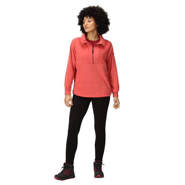 Regatta Dames lavendon half zip fleece top UTRG8900_mineralred large