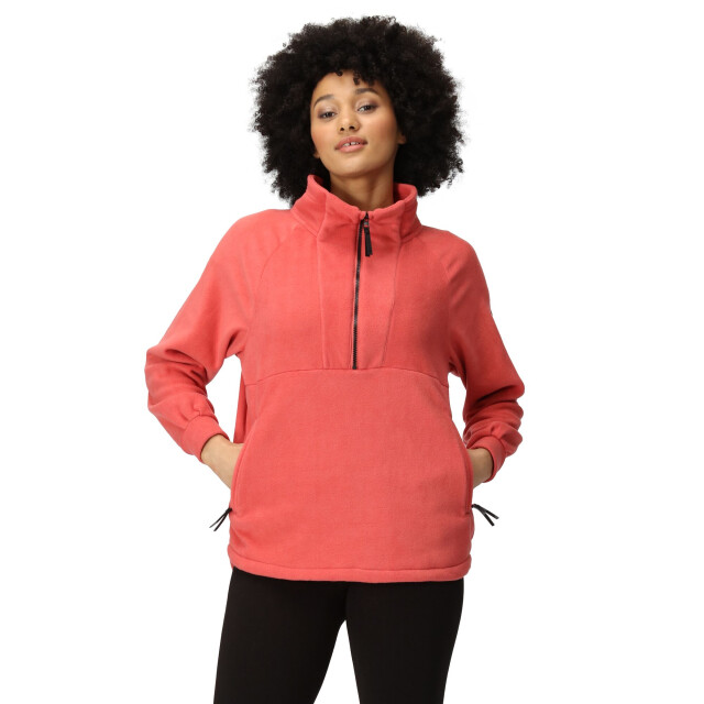 Regatta Dames lavendon half zip fleece top UTRG8900_mineralred large