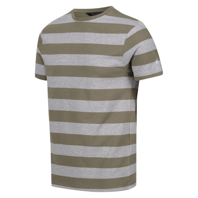 Regatta Heren ryeden gestreept coolweave t-shirt UTRG8851_faunawhitestone large